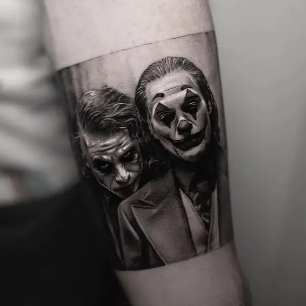 jokers tattoo made in tattoo shops