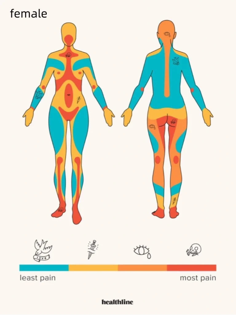 Pain chart for people who are biologically female