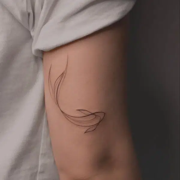 fine line fish tattoo