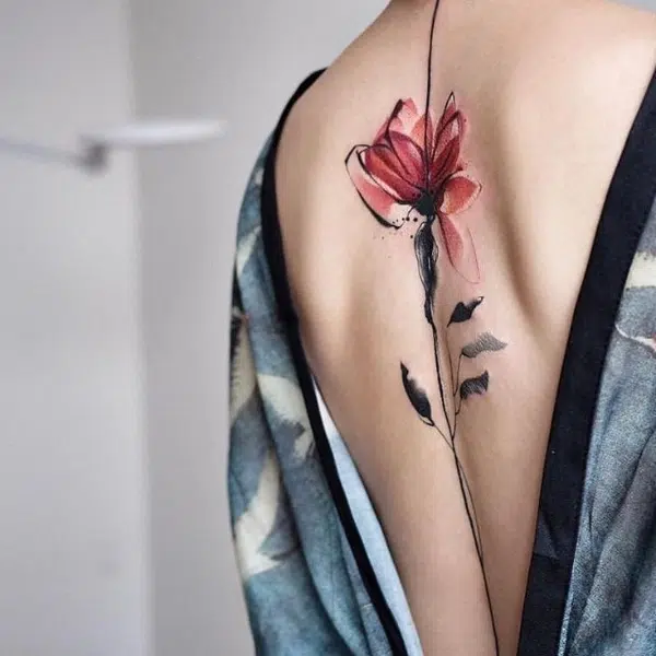 floral watercolor tattoo