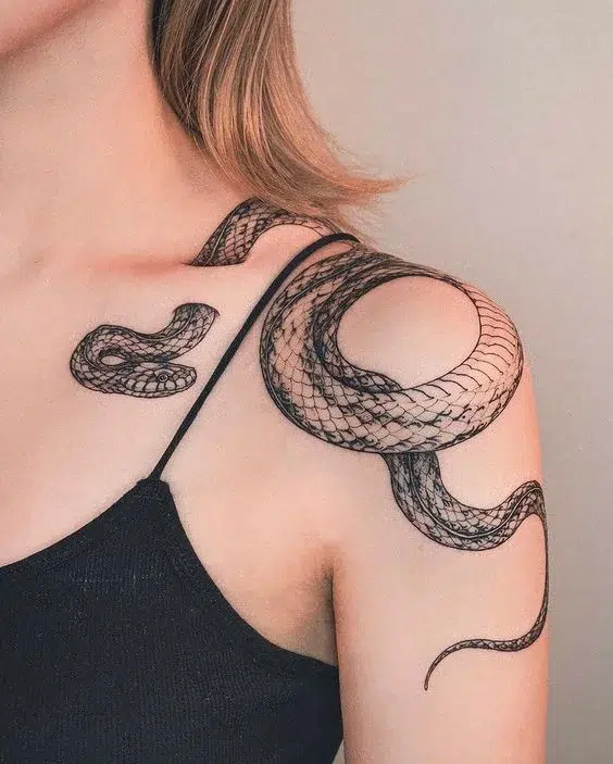 snake tattoo on the shoulder