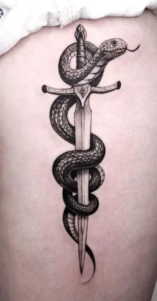 sword and snake tattoo