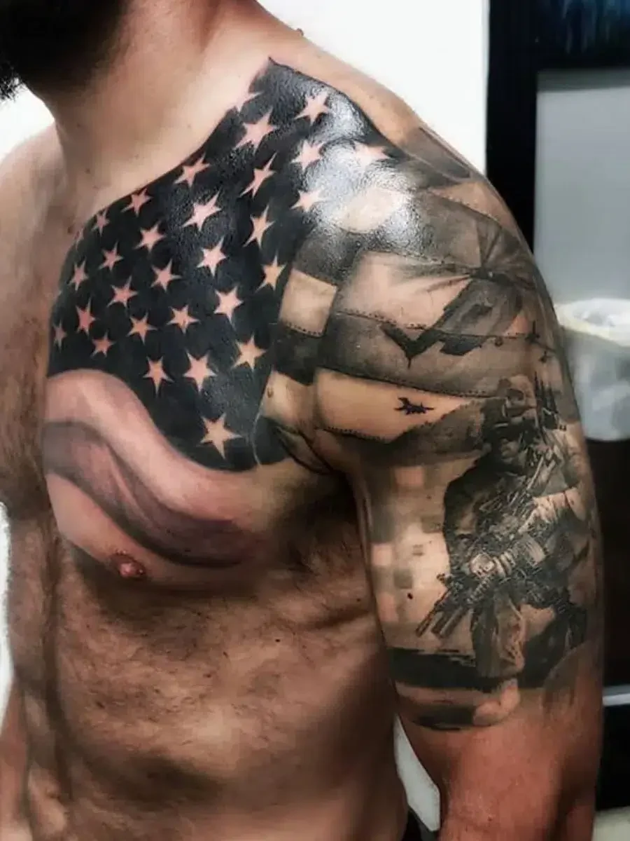 American flag tattoo for men