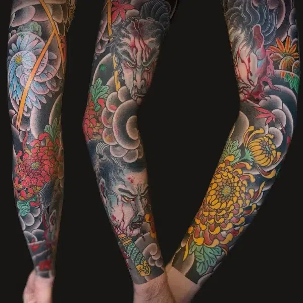 Namakubi sleeve tattoo